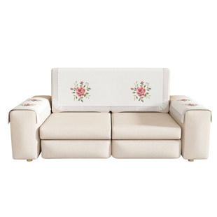 纯棉沙发巾沙发套罩刺绣花靠背巾沙发盖巾沙发盖布防尘保护罩防滑