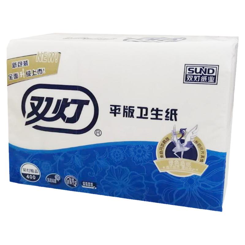 双灯卫生纸精品400平板厕纸10包