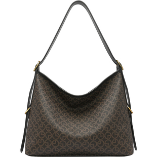 金利来新款复古pvc印花单肩手提包小众轻奢hobo托特包腋下包包女