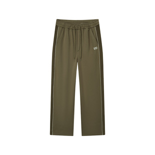 森马梅花系列休闲裤男冬季加绒宽松直筒裤复古运动侧边条纹针织裤