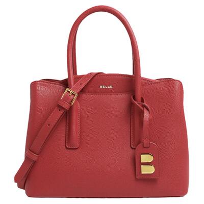 百丽女包大容量结婚包红色手提包