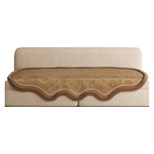 卡侬中古风异形毛边沙发垫高级感轻奢棕色毛绒沙发盖巾2026新款