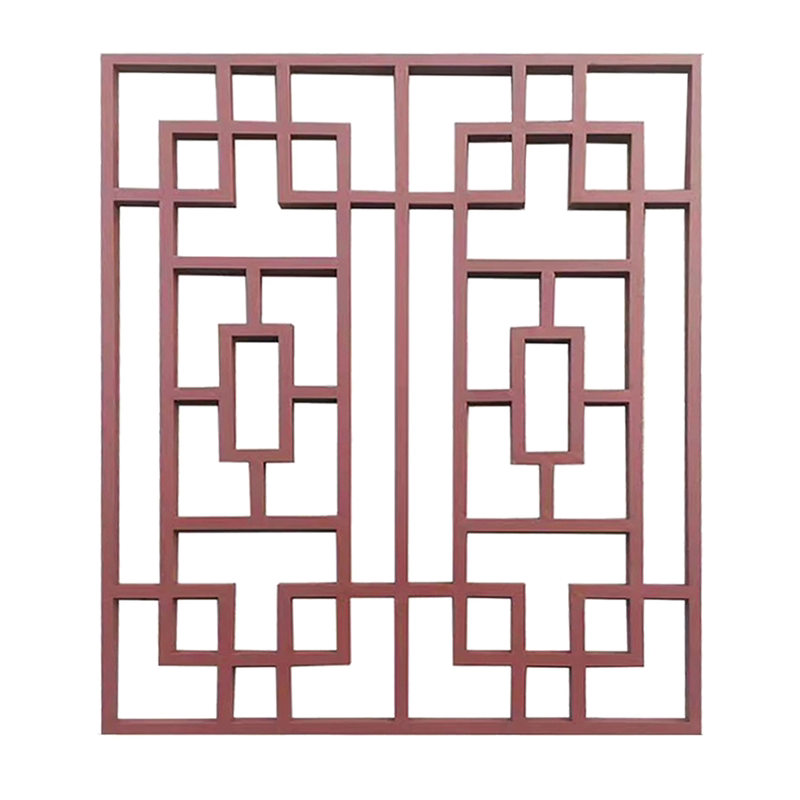 中式铝合金窗花格栅烤漆焊接花窗格仿古木纹铝窗花防盗网栏杆定制