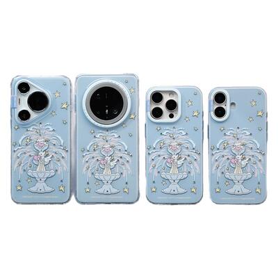 CARECASE天使猫咪喷泉手机壳