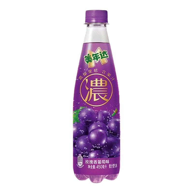 百事可乐美年达浓苹果+浓葡萄12瓶果汁气泡饮料碳酸