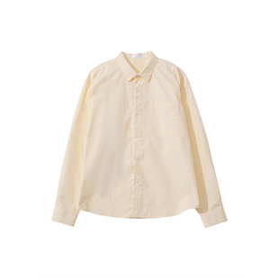 Holocene美式潮牌春秋日系纯色衬衫复古宽松休闲长袖免烫情侣衬衣