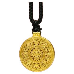 火烧不掉色越南沙金荷花锦鲤吊坠吊坠可火烧沙金首饰沙金项链