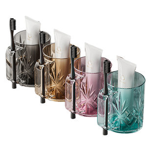 家用简约洗漱杯情侣漱口杯刷牙杯子轻奢高颜值牙缸口杯家庭套装