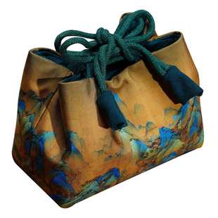 悟追高档加厚棉布收纳旅行包布袋茶具茶叶罐茶壶茶杯一壶两杯布包