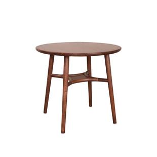 隐珏黑胡桃实木小圆桌客厅家用餐桌飘窗桌圆形茶几小户型学习桌子