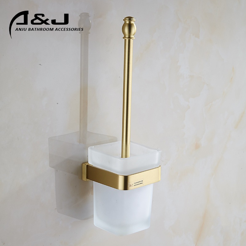 黄铜拉丝金马桶刷套装清洁刷卫生间无死角便池去渍刷子酒店厕所刷