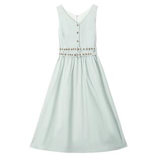 KEIKO 薄荷绿色无袖连衣裙26春夏帕斯蒂尔风简约高智显瘦背心长裙