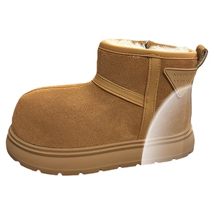 ABC ANGF亲子款卡皮巴拉胖头雪地靴冬儿童棉靴女童真皮加厚面包鞋