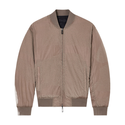 阿玛尼男两面穿绒感飞行员羽绒服