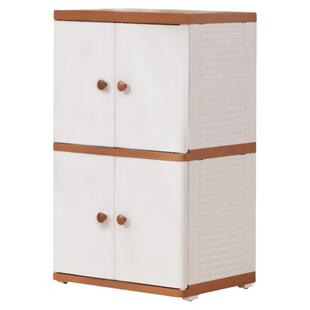 也雅双开门收纳柜塑料儿童玩具零食储物置物柜子简易衣柜客厅收纳