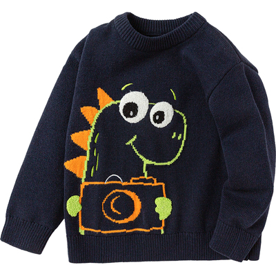 巴拉巴拉儿童毛衣男童女童针织衫秋冬季新款童装宝宝白色打底衫厚