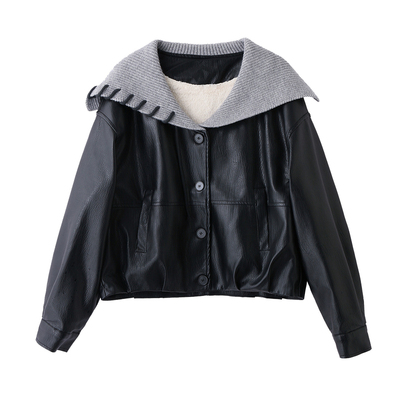 大翻领高级感夹克小个子宽松上衣