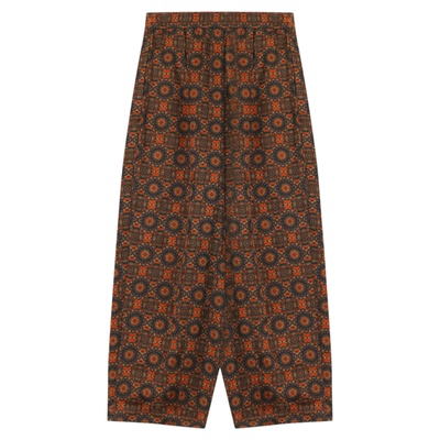 红云纱桑蚕丝直筒裤宽松