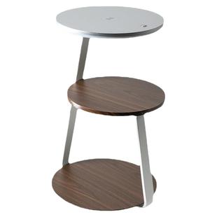 落地灯无线充电客厅沙发台灯氛围灯木艺极简立式卧室床头柜灯一体