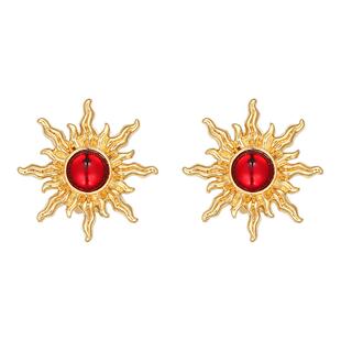 耳钉复古高级感百搭春夏太阳耳环无耳洞耳夹高级感轻奢小众耳饰