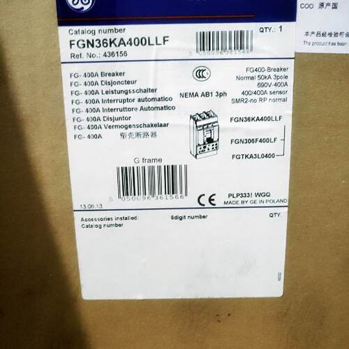 议价GE通用断路器 FG400 FGN36KA400LLF FGN306F400LF FGTKA3L040