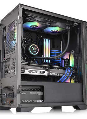 Tt台式电脑主机箱启航者A1黑色白色MATX迷你小机壳侧透240水冷