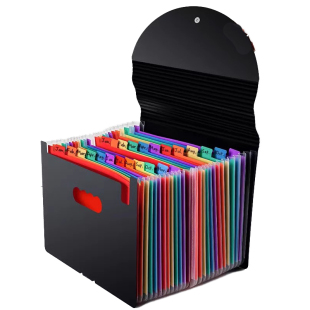 和日升大容量A4伸缩档案收纳包24页多层插页桌面分类站立试卷包资料夹办公商务风琴包定制文件夹事务包