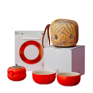 万仟堂旅行茶具女士一人饮茶具户外露营便携式茶具套装事事如意