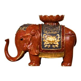朱炳仁铜 创意家居桌面风水装饰中式大象摆件吉祥安康对象玄关