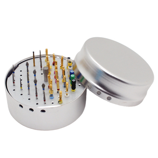 牙科圆形72孔金属消毒盒高速车针架扩大针根管锉口腔空芯车针盒