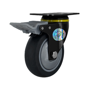 万向轮轮子橡胶3寸静音万向轮4寸小推车拉车防缠绕轮带刹车脚轮