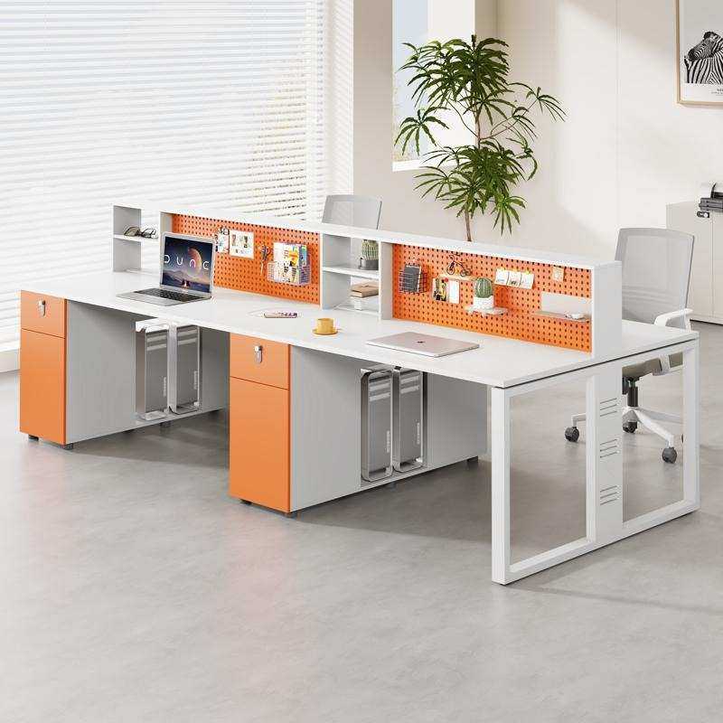 办公桌员工位职员桌椅组合简约现代面对面2四4人位办公室家具套装