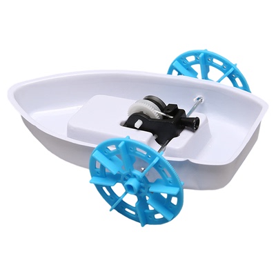 diy拉线下水两栖明轮船