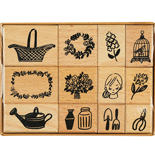 台湾Tools to Liveby文房具木质印章复古手帐字母符号