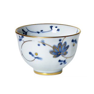 日本进口陶瓷描金茶杯主人杯品茗杯功夫茶具釉下彩绣球花茶杯金杯