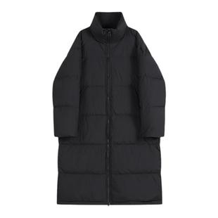 长款过膝90白鸭绒羽绒服女学院风2025秋冬季新款立领加厚保暖外套