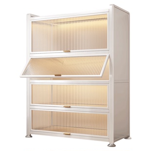 佳帮手加高防尘收纳柜落地多层多功能厨房置物架碗柜餐边储物橱柜