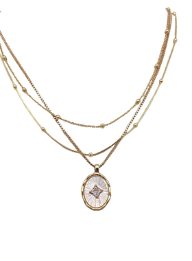 法式高级天然贝母毛衣链轻奢项链