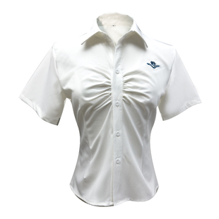 北璃酱原创日系jk制服女纯欲风冰川学姐绑带收腰短袖刺绣衬衫套装