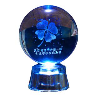 发光水晶球桌面小摆件星空玻璃球装饰品生日礼物送女生闺蜜女友