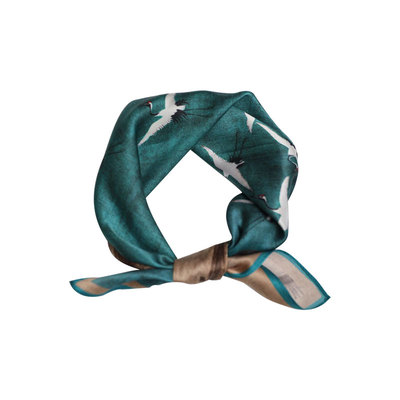 宋徽宗瑞鹤图小方巾丝巾国风丝绸