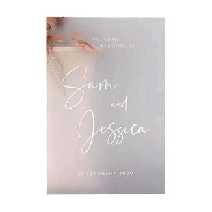 磨砂亚克力迎宾牌生日派对欢迎牌seat订婚宴会展示牌展架婚宴路引