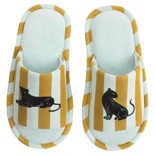 tbh野兽派家居都市野兽黑豹提花开口拖可外穿室内家居鞋夏季拖鞋