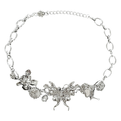 易碎商店合金蝴蝶项链