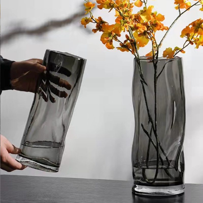 北欧创意特大号玻璃花瓶简约玫瑰客厅摆件富贵竹插花水养家用百合