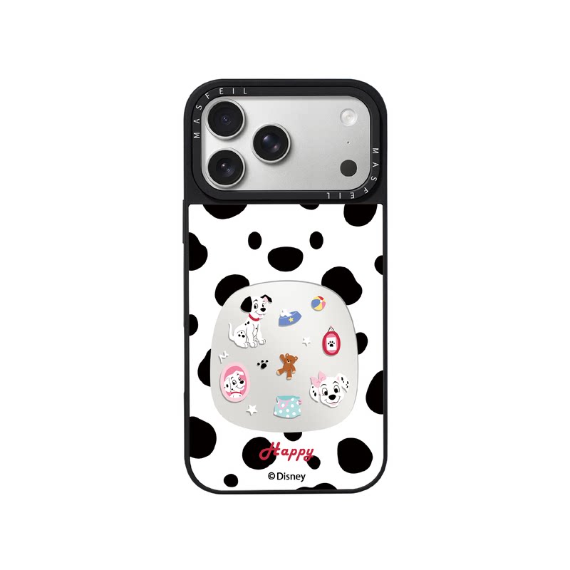 MASFEIL× 快乐斑点狗适用iPhone17Promax手机壳新款ip15磁吸带支架苹果16Pro套Jo5镜面高级感可爱13pm全包14