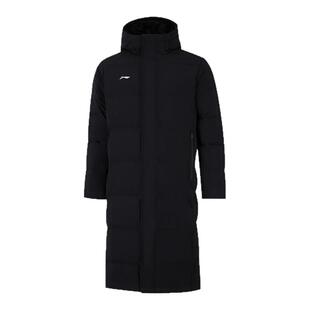 李宁长款羽绒服男子2026冬季新款防风加厚绒保暖连帽情侣运动外套