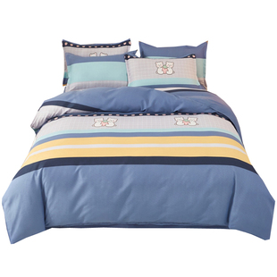 纯棉加厚被套单件150x200x230全棉学生单双人被罩宿舍三件套褥子t