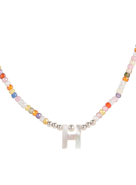 Hihipenny/梦幻芭蕾夏日小众贝壳字母blingbling时尚彩色锆石项链