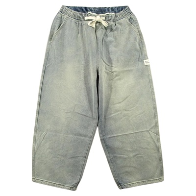 牛仔裤男美式慵懒风阔腿直筒九分